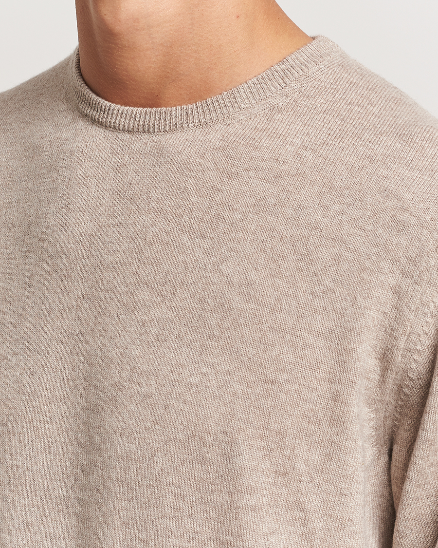 Men | Sweaters & Knitwear | Piacenza Cashmere | Cashmere Crew Neck Sweater Beige