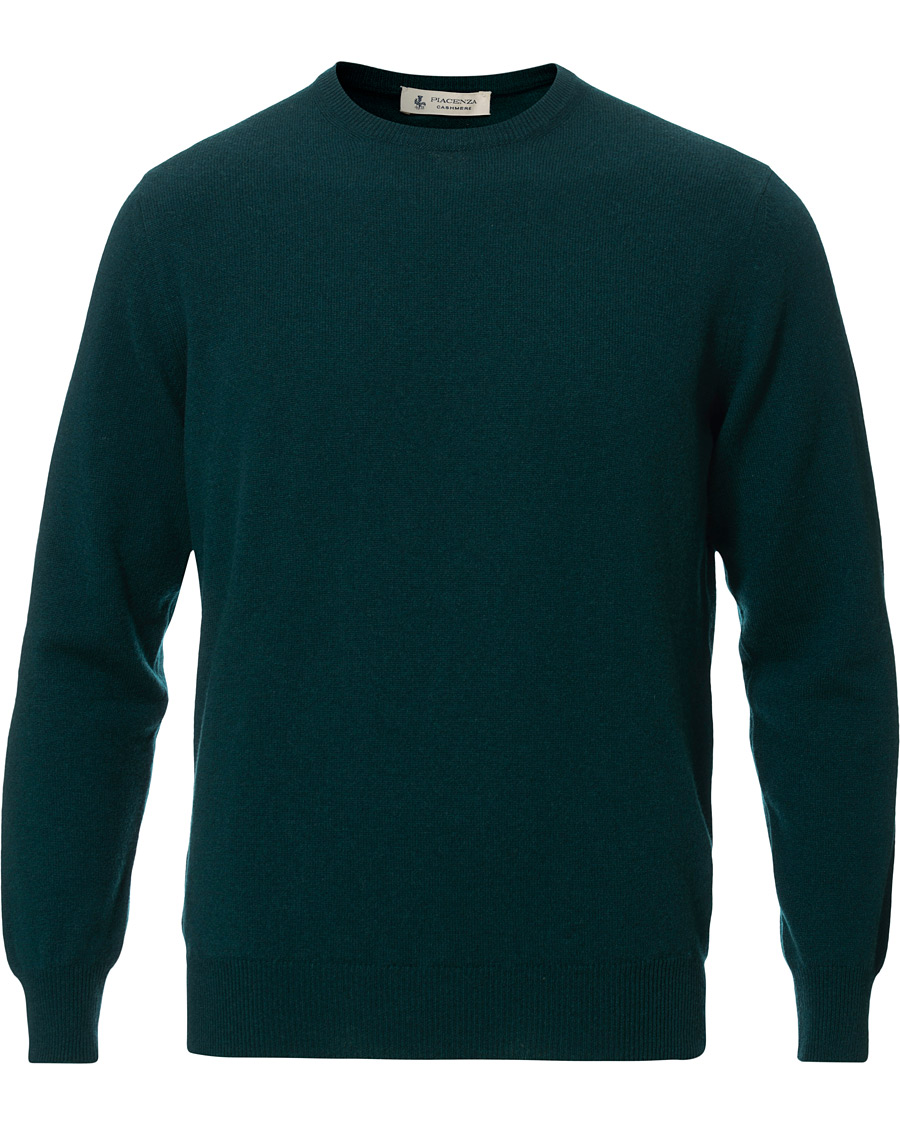 Men | Sweaters & Knitwear | Piacenza Cashmere | Cashmere Crew Neck Sweater Racing Green