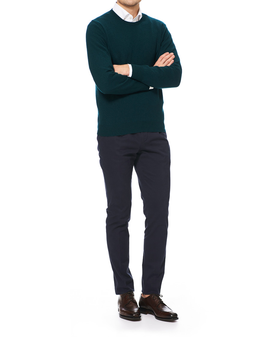 Men | Sweaters & Knitwear | Piacenza Cashmere | Cashmere Crew Neck Sweater Racing Green