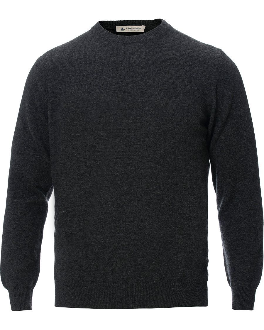 Men | Sweaters & Knitwear | Piacenza Cashmere | Cashmere Crew Neck Sweater Charcoal