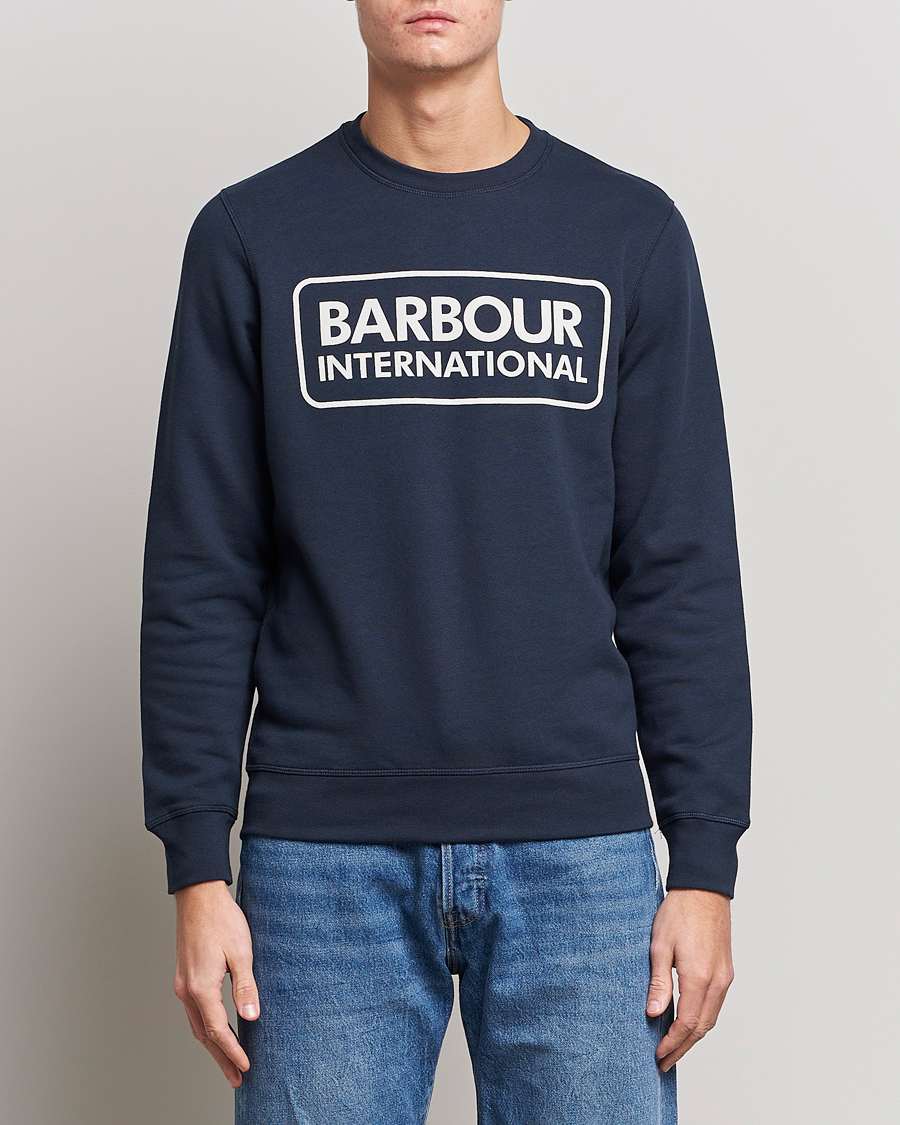 Herr | Tröjor | Barbour International | Large Logo Sweatshirt Navy