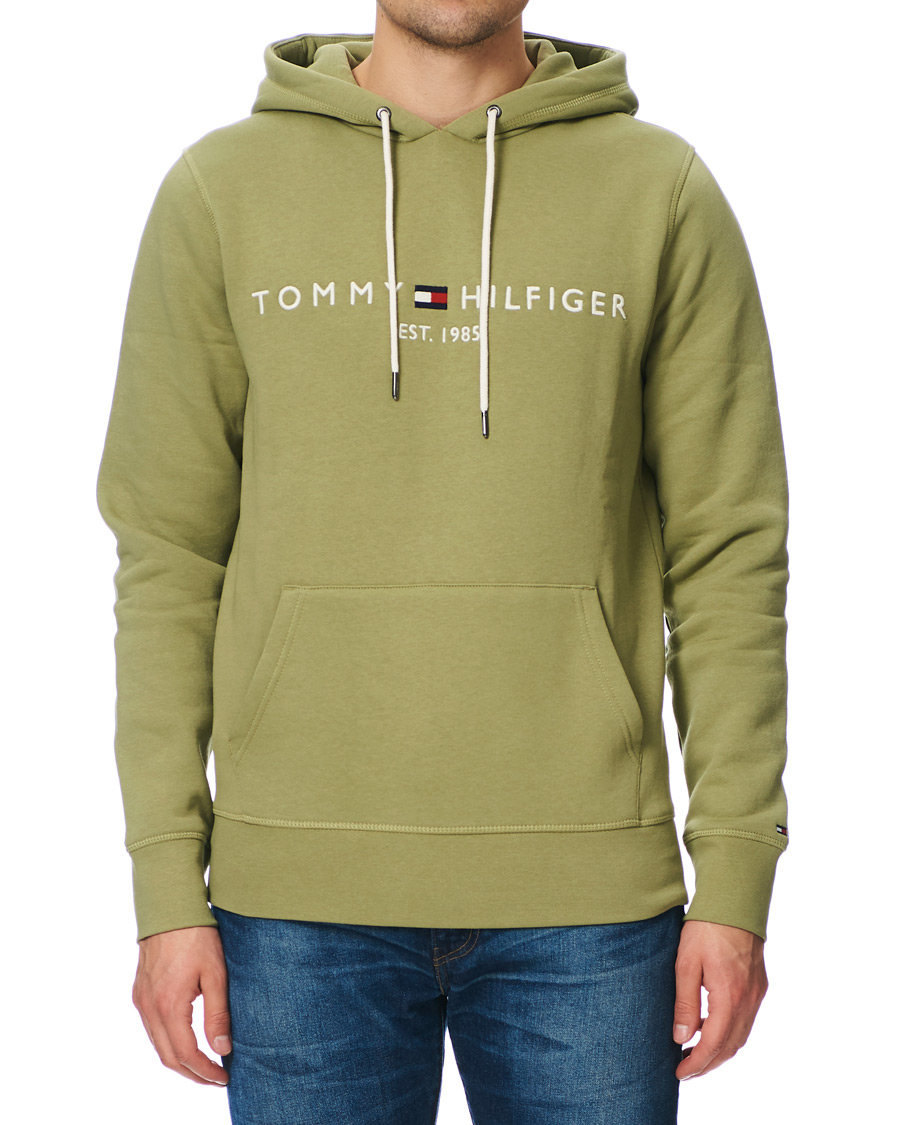 Tommy Hilfiger Logo Hoodie Faded Olive at