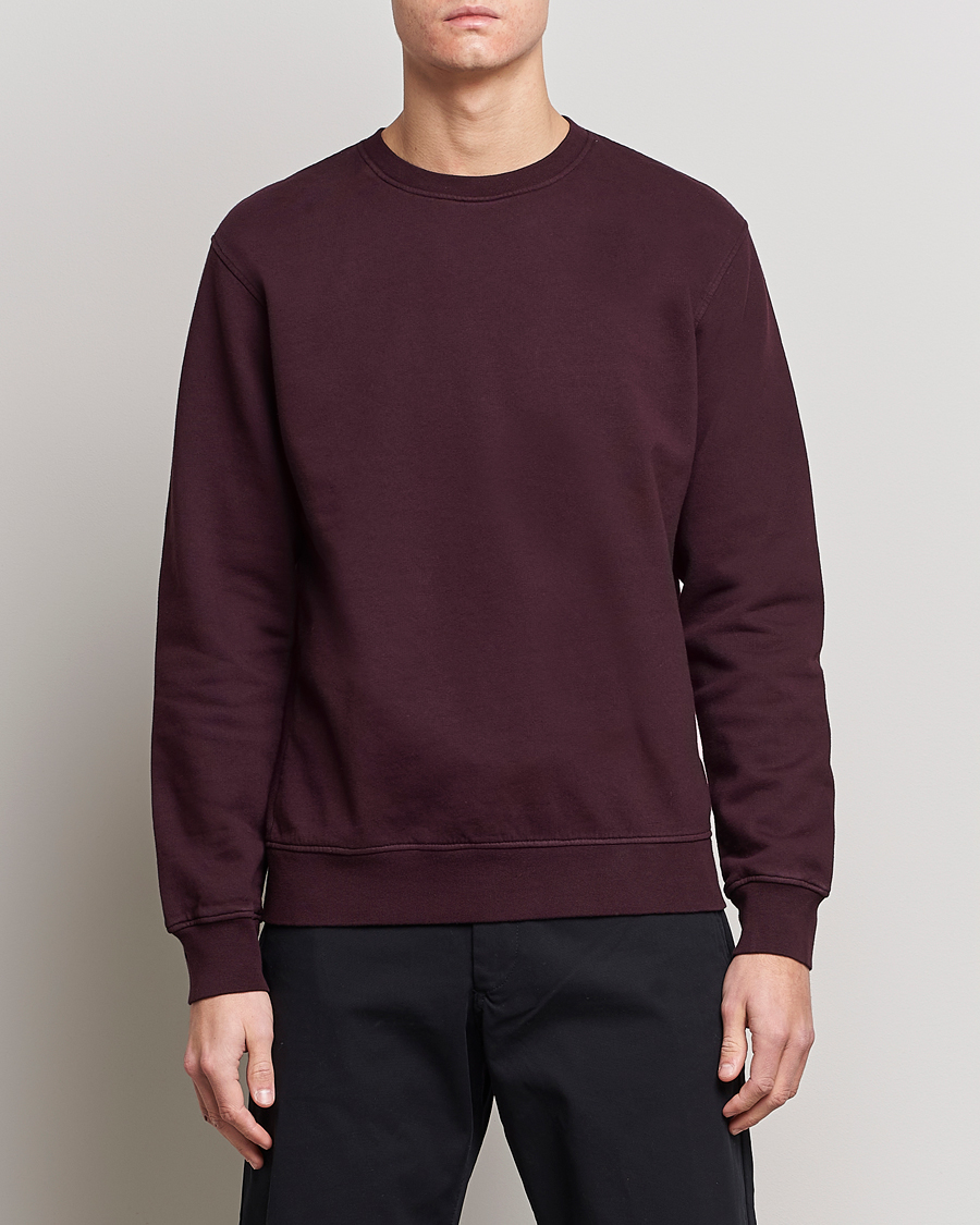 Men | Sweaters & Knitwear | Colorful Standard | Classic Organic Crew Neck Sweat Oxblood Red