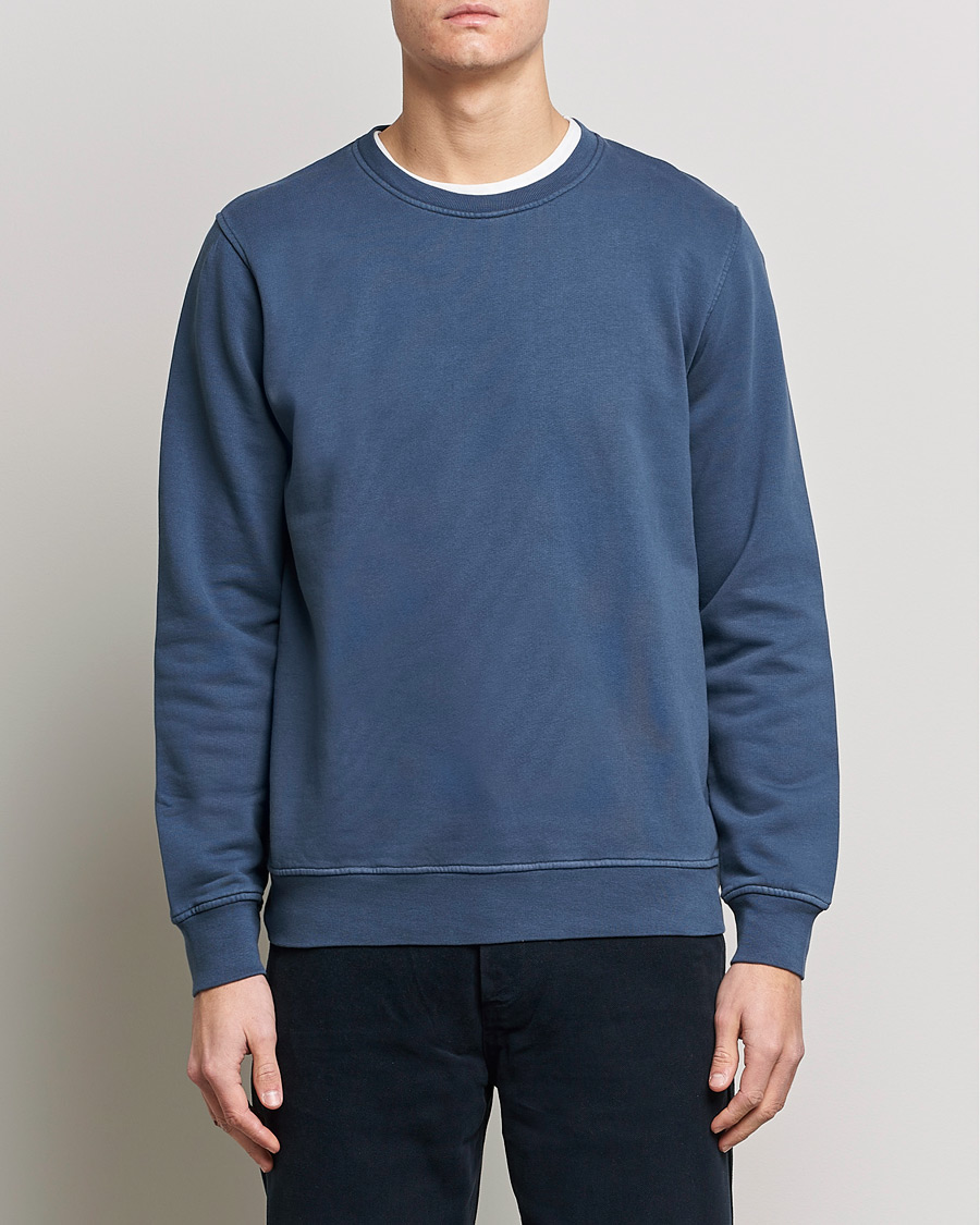 Men | Sweaters & Knitwear | Colorful Standard | Classic Organic Crew Neck Sweat Petrol Blue