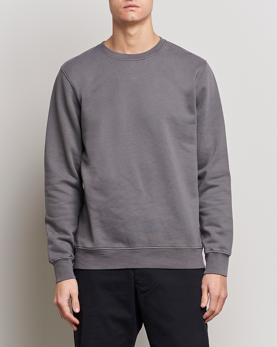 Men | Grey sweatshirts | Colorful Standard | Classic Organic Crew Neck Sweat Storm Grey