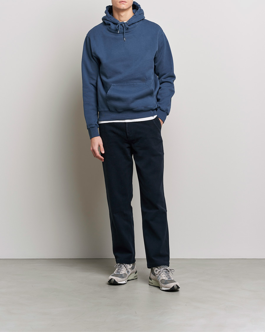 Men | Sweaters & Knitwear | Colorful Standard | Classic Organic Hood Petrol Blue
