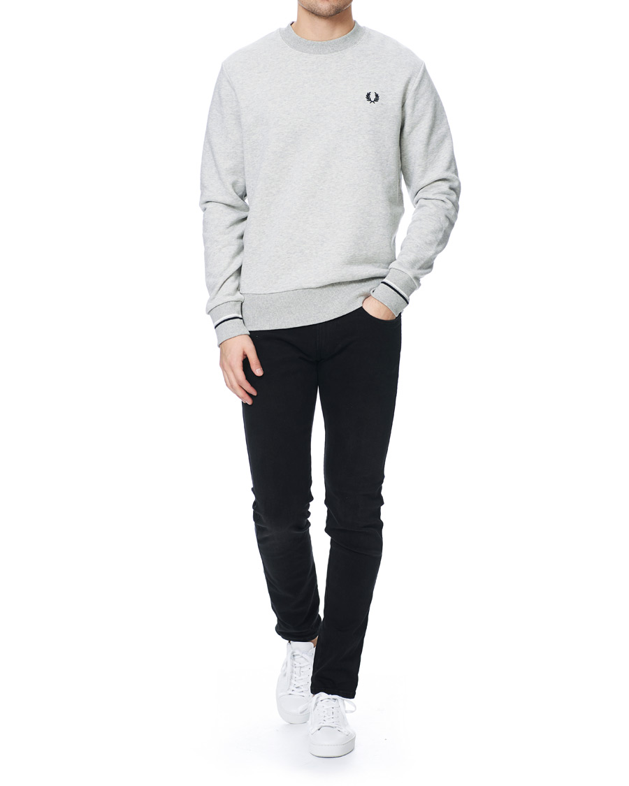 Fred Perry Crew Neck Sweatshirt Marl Grey at CareOfCarl.com