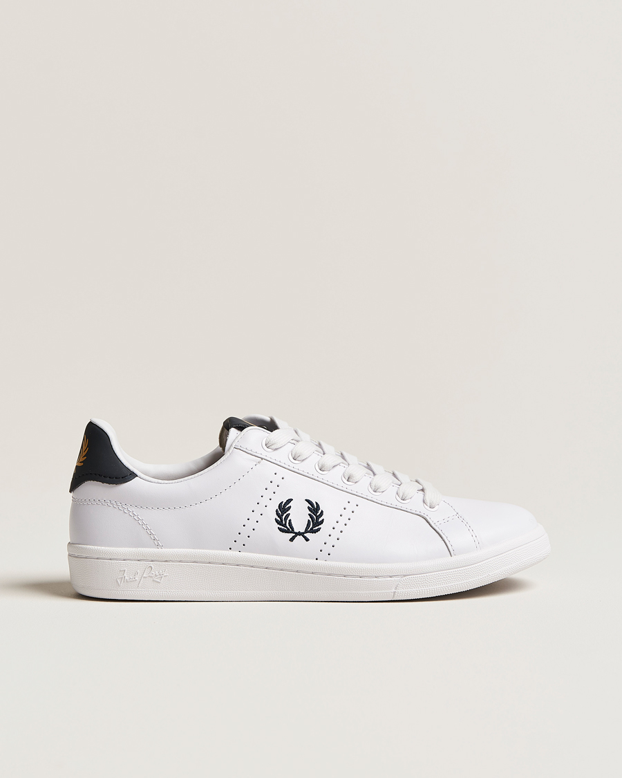 Men |  | Fred Perry | B721 Leather Sneakers White/Navy