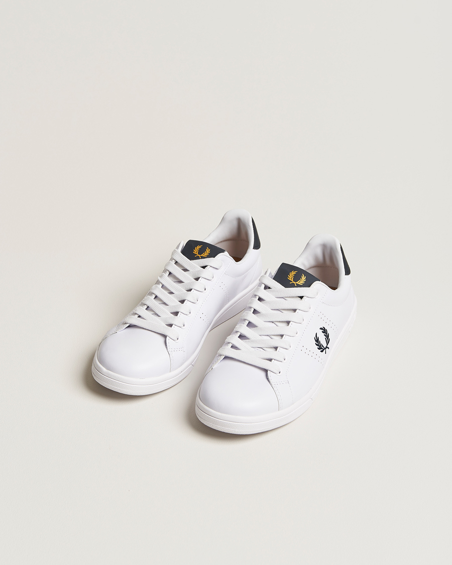 Men |  | Fred Perry | B721 Leather Sneakers White/Navy