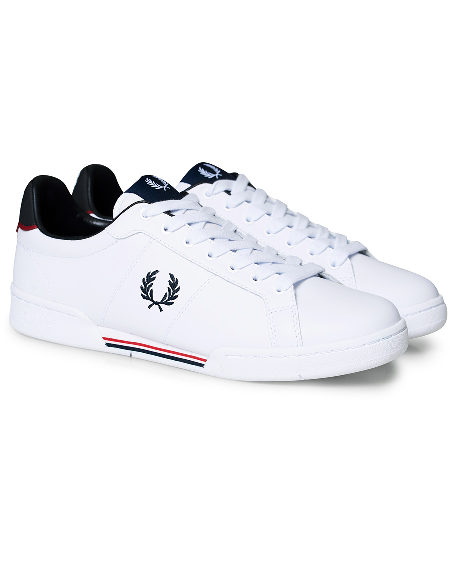 Men | Fred Perry B722 Leather Sneaker White/Navy | Fred Perry | B722 Leather Sneaker White/Navy