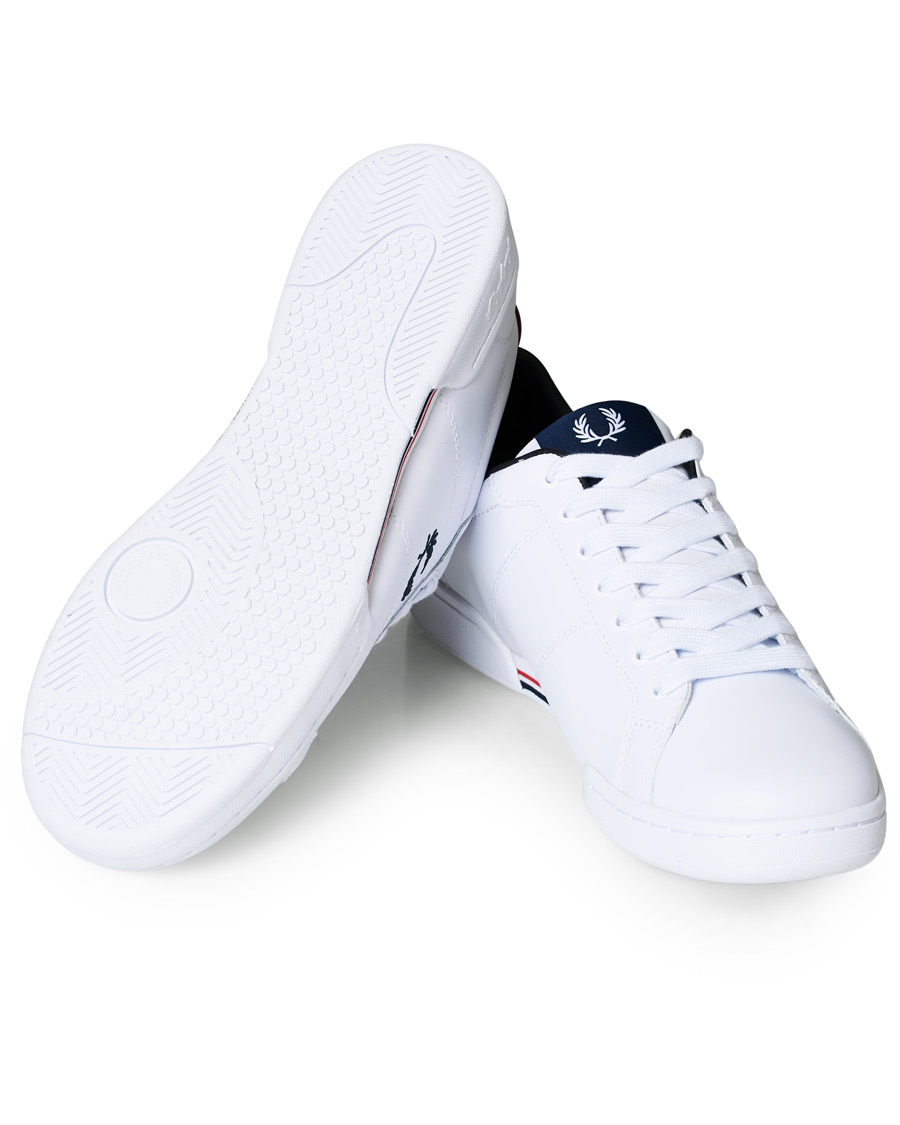 Men | Fred Perry B722 Leather Sneaker White/Navy | Fred Perry | B722 Leather Sneaker White/Navy
