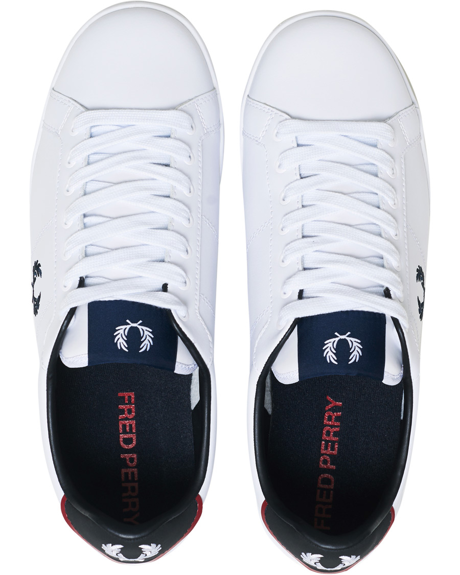 Men | Fred Perry B722 Leather Sneaker White/Navy | Fred Perry | B722 Leather Sneaker White/Navy