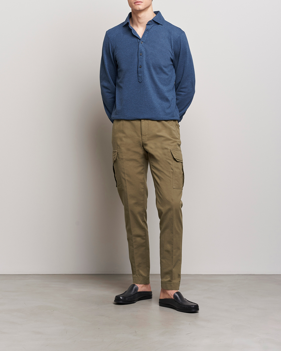 Men | Shirts | Gran Sasso | Popover Shirt Blue