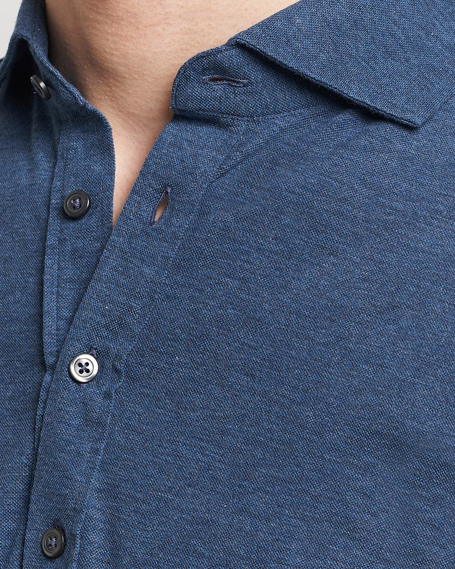 Men | Shirts | Gran Sasso | Popover Shirt Blue