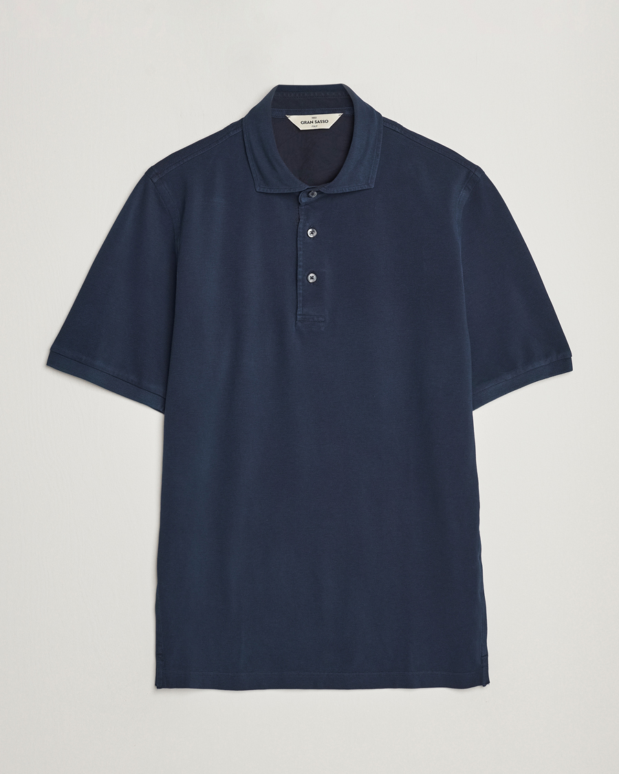 Men | Polo Shirts | Gran Sasso | Washed Polo Navy