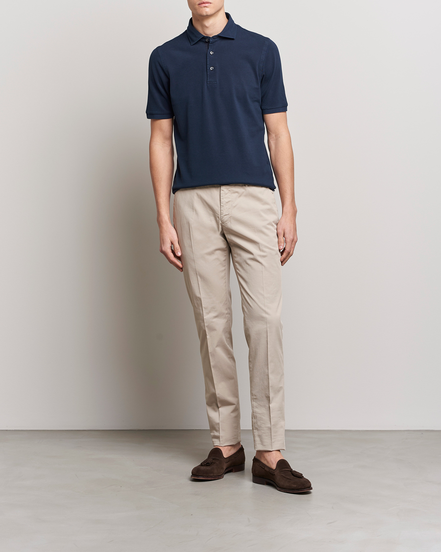 Men | Polo Shirts | Gran Sasso | Washed Polo Navy