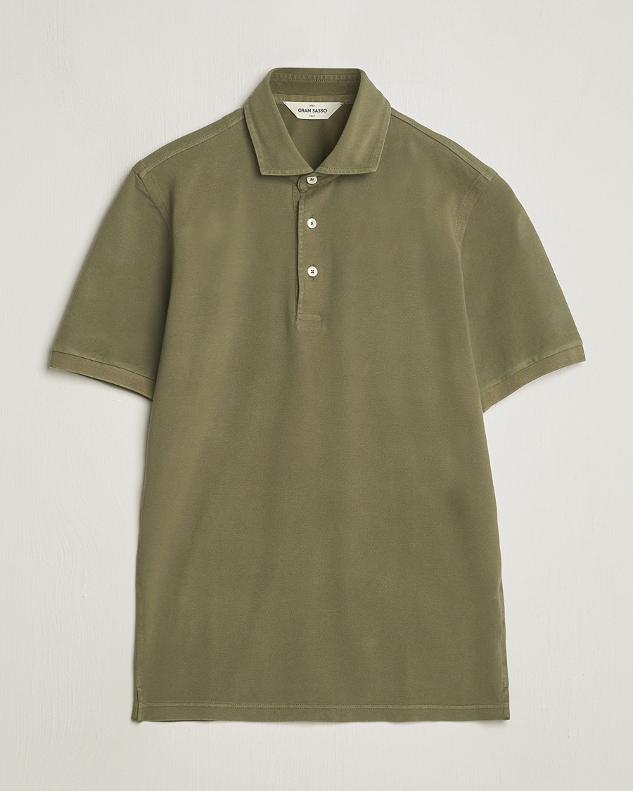 Men | Polo Shirts | Gran Sasso | Washed Polo Medium Green