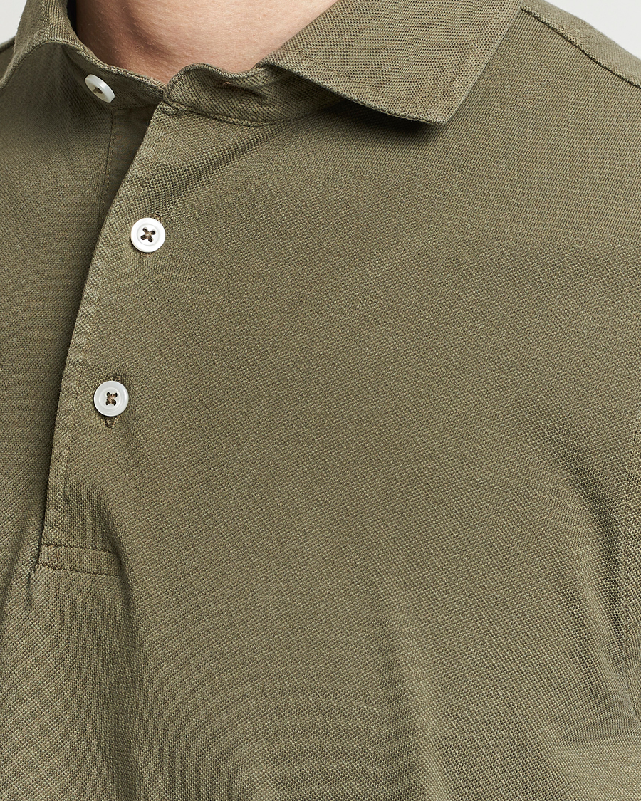 Men | Polo Shirts | Gran Sasso | Washed Polo Medium Green