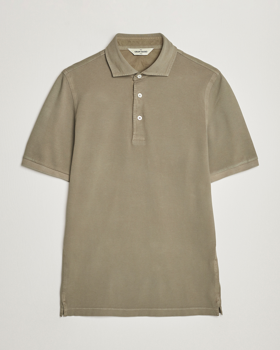 Men | Polo Shirts | Gran Sasso | Washed Polo Concrete Beige