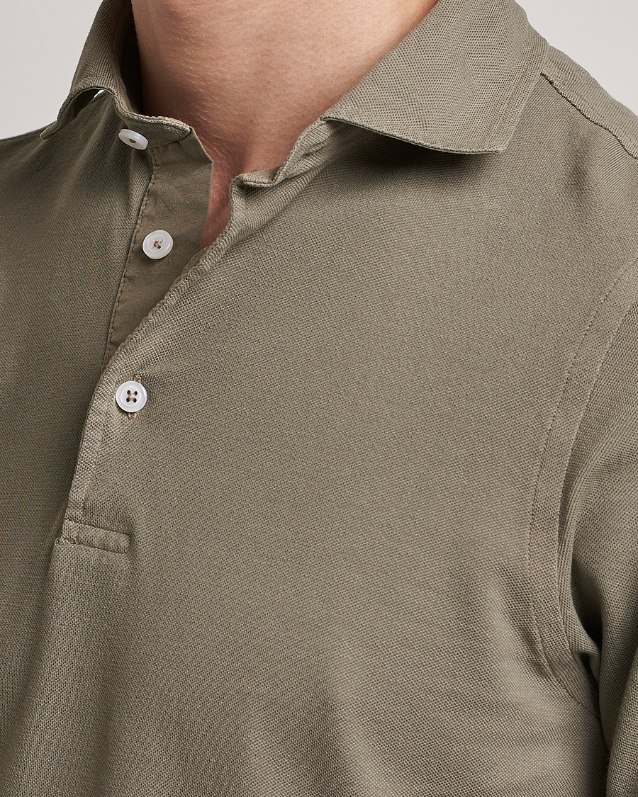 Men | Polo Shirts | Gran Sasso | Washed Polo Concrete Beige