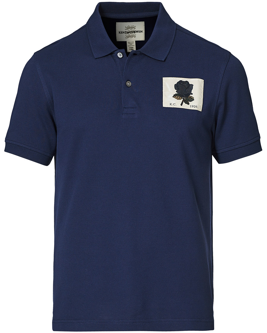 Men | Polo Shirts | Kent & Curwen | Small Rose Polo Navy