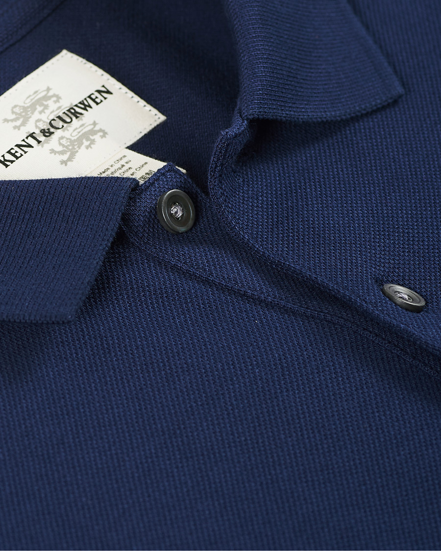 Men | Polo Shirts | Kent & Curwen | Small Rose Polo Navy