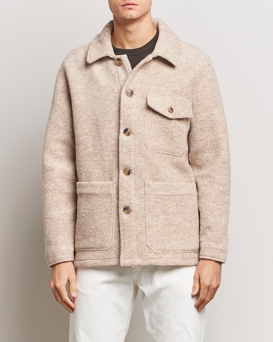 Men | Coats & Jackets | A Day's March | Chaumont Heavy Wool Overshirt Sand