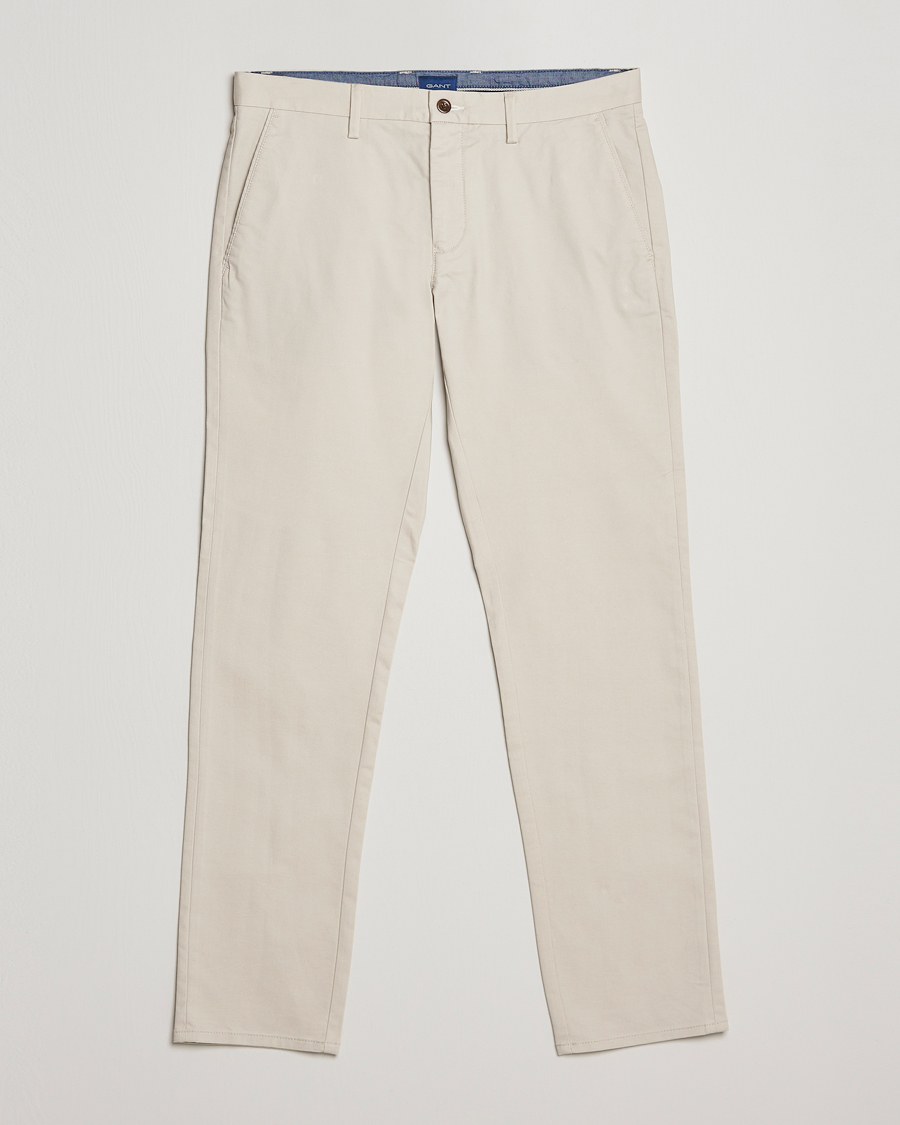 Men | Trousers | GANT | Slim Fit Tech Prep Chino Putty