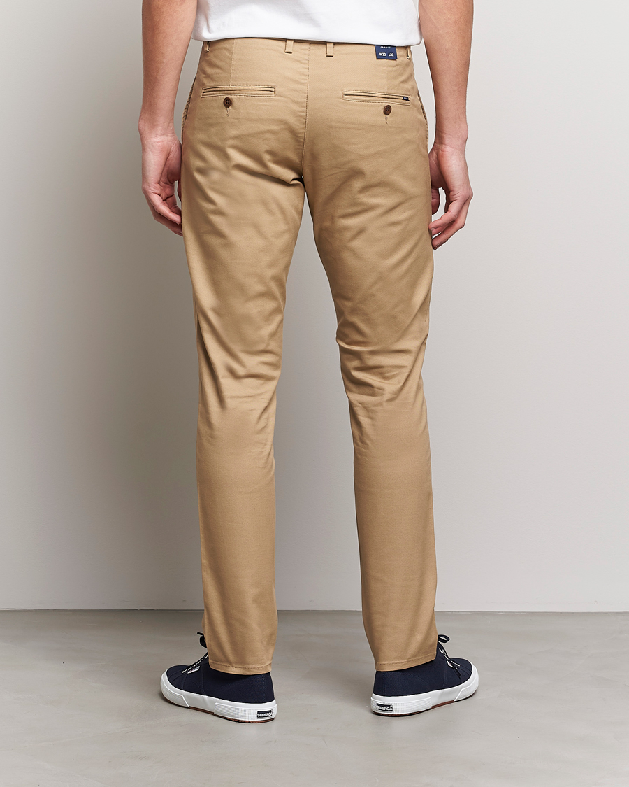 Men | Trousers | GANT | Slim Fit Tech Prep Chino Dark Khaki