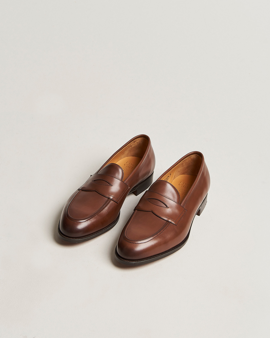 Men | Handmade Shoes | Edward Green | Piccadilly Penny Loafer Dark Oak Antique