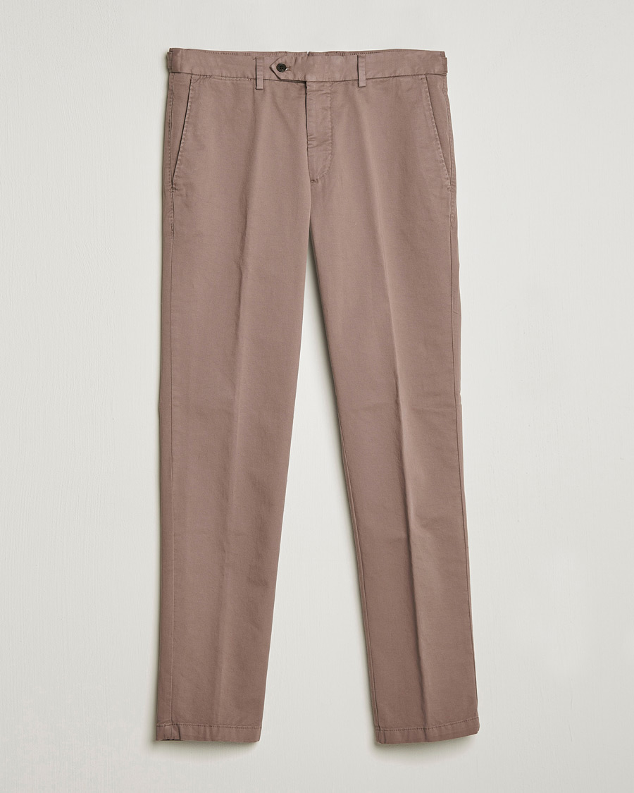 Men | Trousers | Oscar Jacobson | Danwick Side Adjusters Chino Light Brown