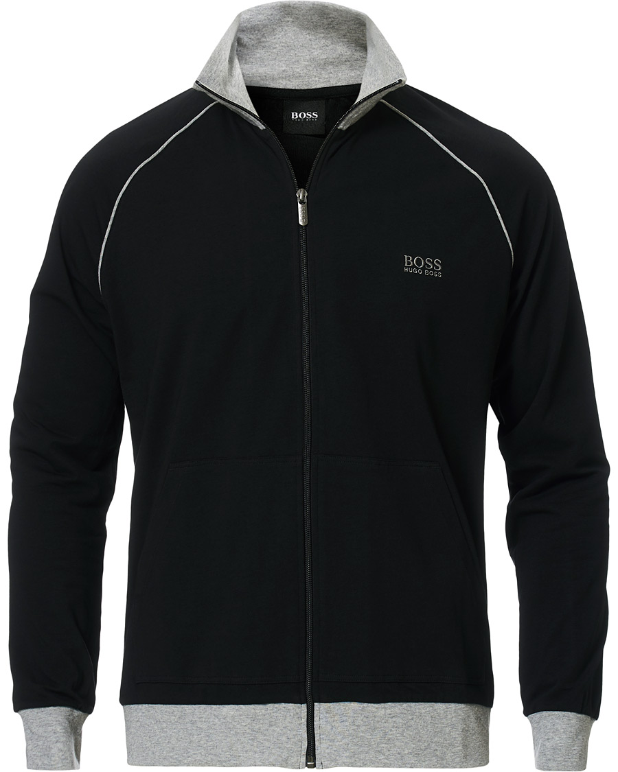 Men | BOSS Loungewear Full-Zip Sweater Black | BOSS BLACK | BOSS Loungewear Full-Zip Sweater Black