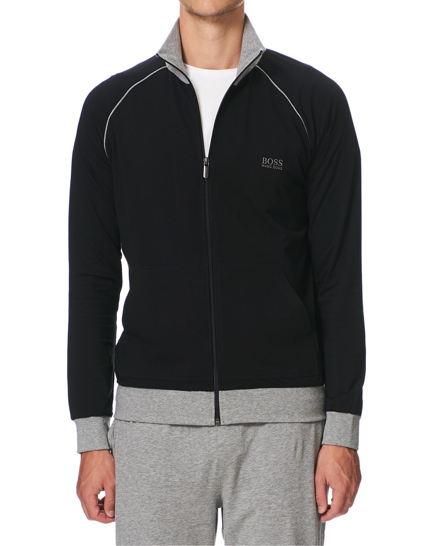 Men | BOSS Loungewear Full-Zip Sweater Black | BOSS BLACK | BOSS Loungewear Full-Zip Sweater Black