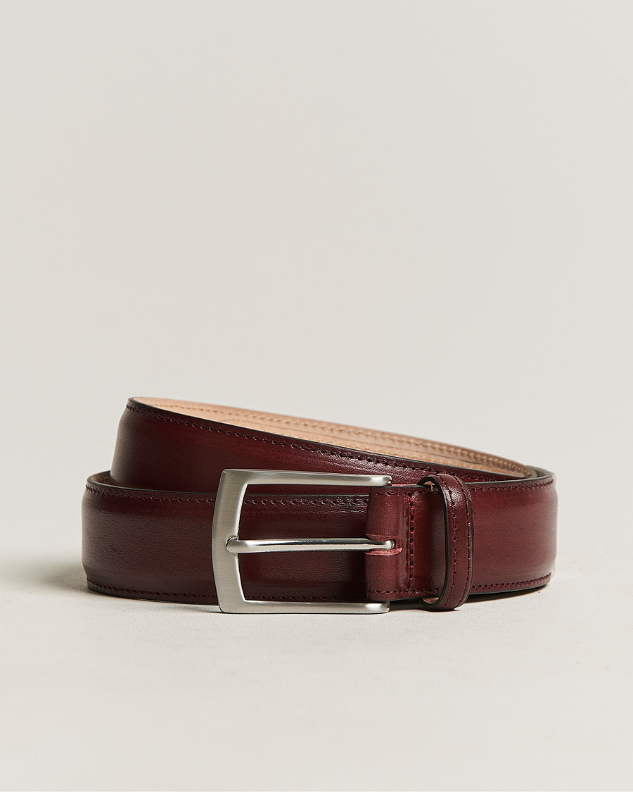 Men | Leather Belts | Loake 1880 | Henry Leather Belt 3,3 cm Burgundy