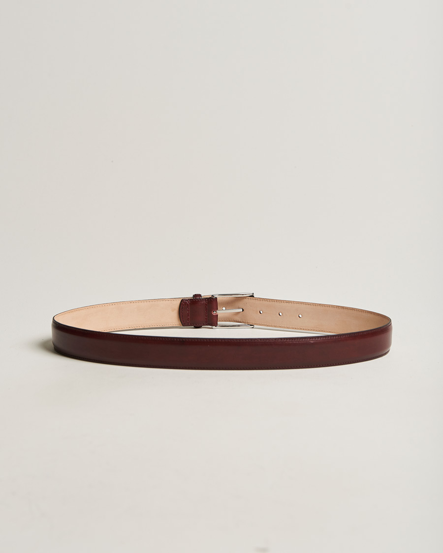 Men | Leather Belts | Loake 1880 | Henry Leather Belt 3,3 cm Burgundy