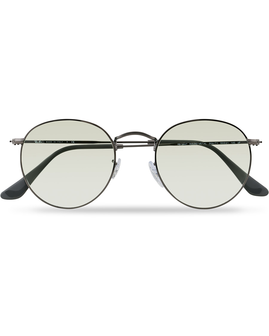 Men | Ray-Ban 0RB3447 Round Metal Sunglasses Gunmetal/Light Green | Ray-Ban | 0RB3447 Round Metal Sunglasses Gunmetal/Light Green