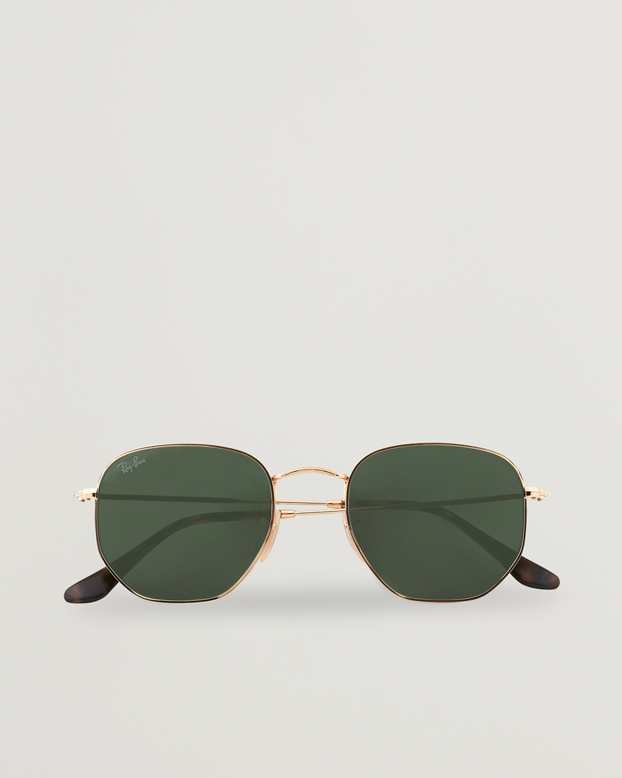 Men | Sunglasses | Ray-Ban | 0RB3548N Hexagonal Sunglasses Gold/Green