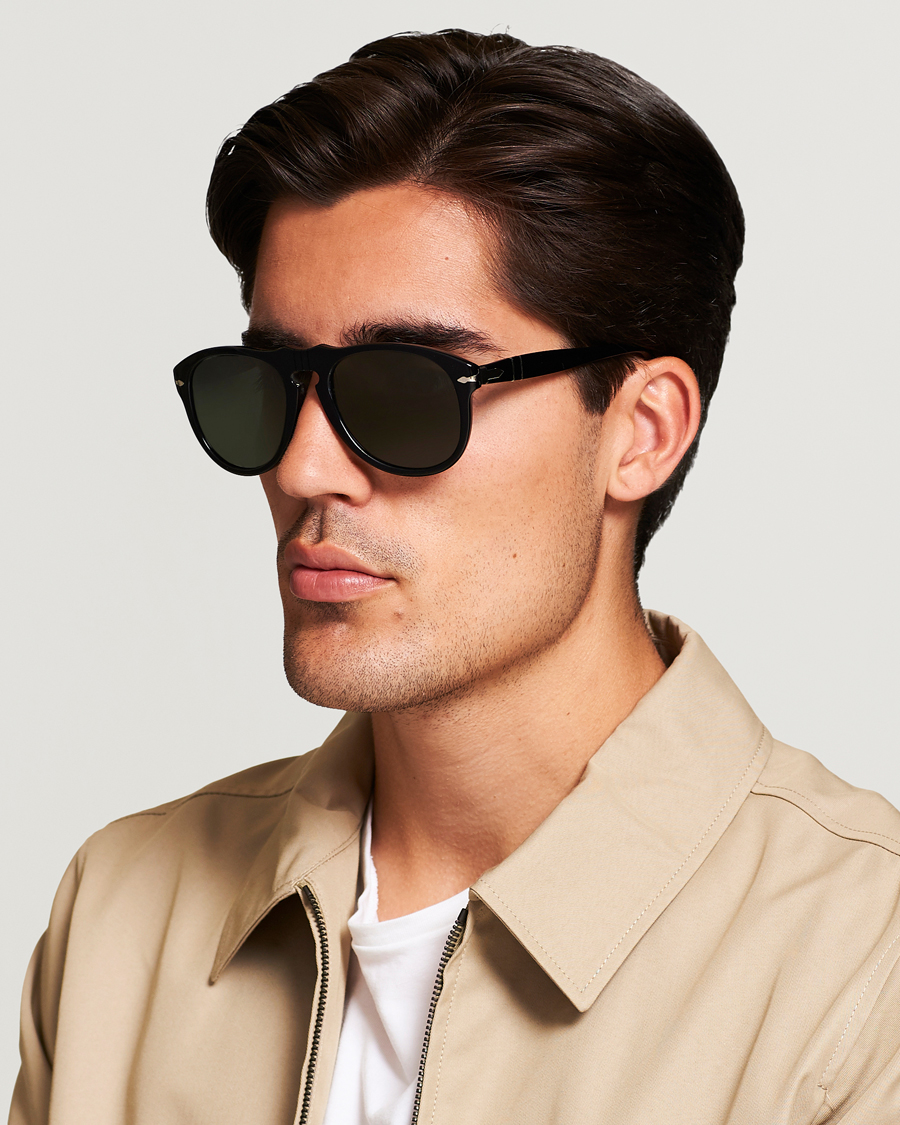 Men | D-frame Sunglasses | Persol | 0PO0649 Sunglasses Black/Crystal Green