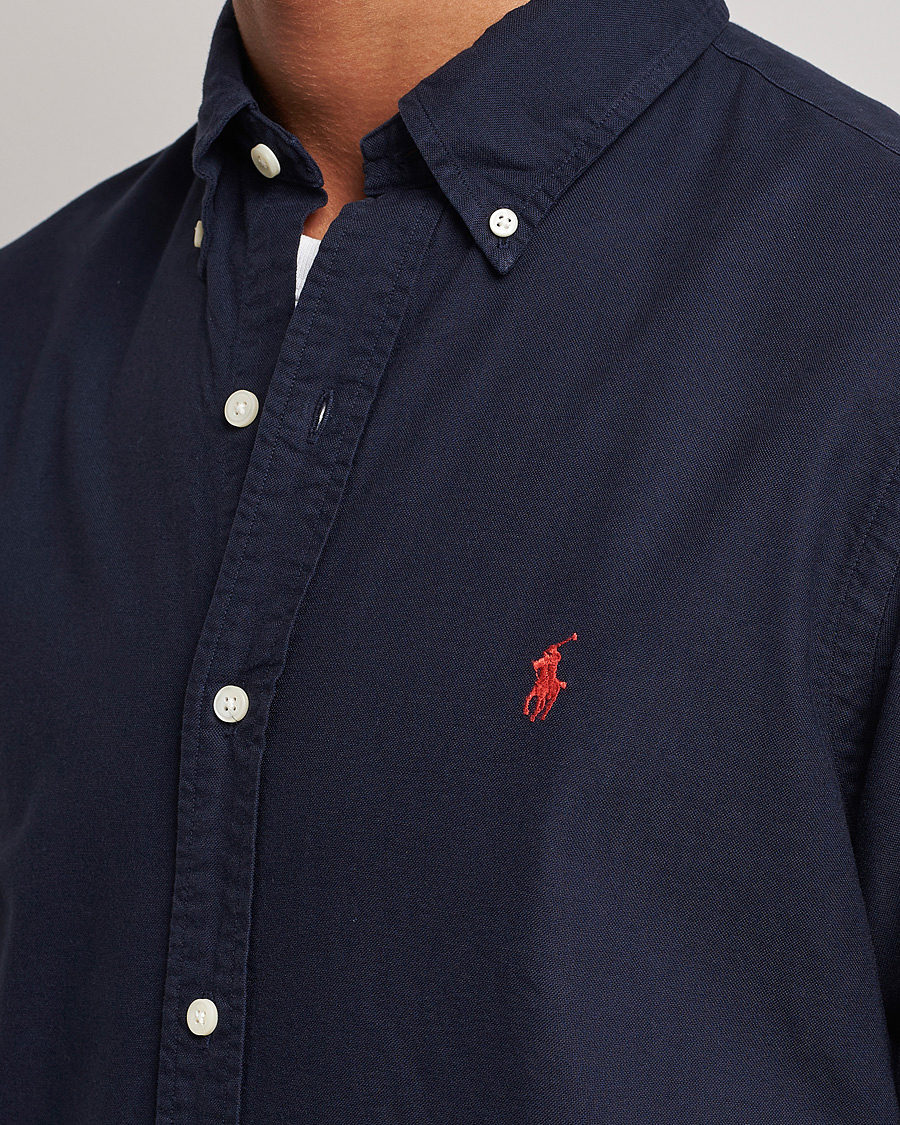 Men | Shirts | Polo Ralph Lauren | Custom Fit Garment Dyed Oxford Shirt Navy