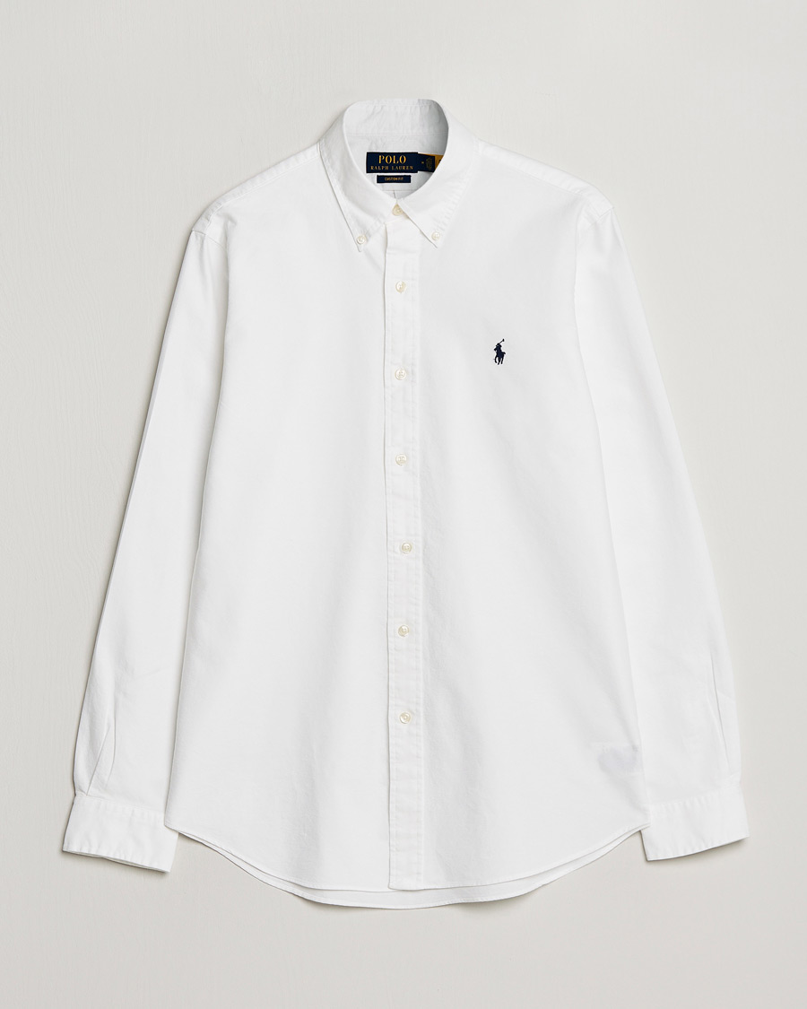 Men | Shirts | Polo Ralph Lauren | Custom Fit Garment Dyed Oxford Shirt White