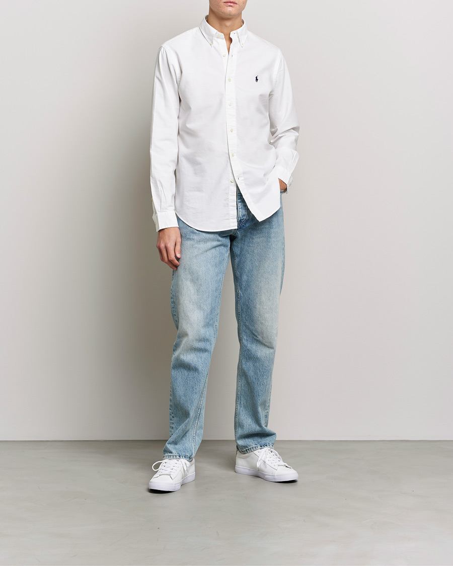 Men | Shirts | Polo Ralph Lauren | Custom Fit Garment Dyed Oxford Shirt White