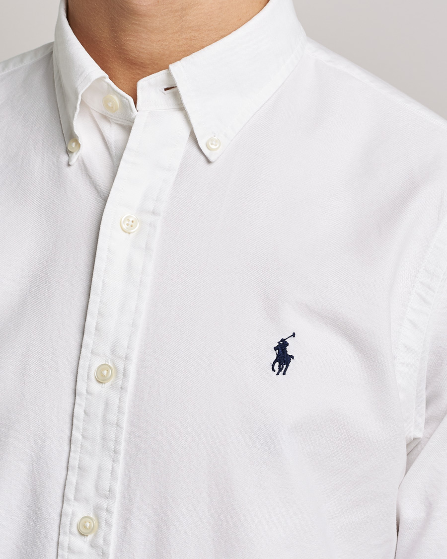 Men | Shirts | Polo Ralph Lauren | Custom Fit Garment Dyed Oxford Shirt White
