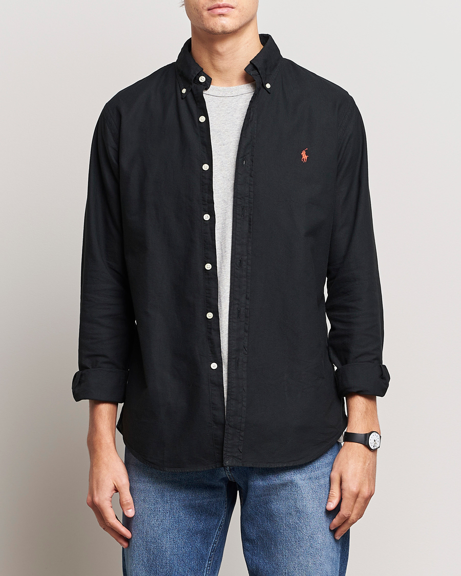 Men |  | Polo Ralph Lauren | Custom Fit Garment Dyed Oxford Shirt Black