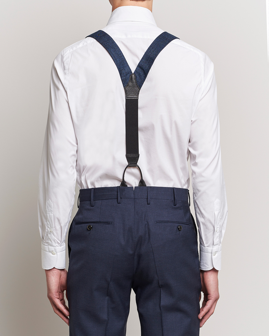 Men | Albert Thurston Hardy Minnis Bamboo Braces 38mm Navy | Albert Thurston | Hardy Minnis Bamboo Braces 38mm Navy
