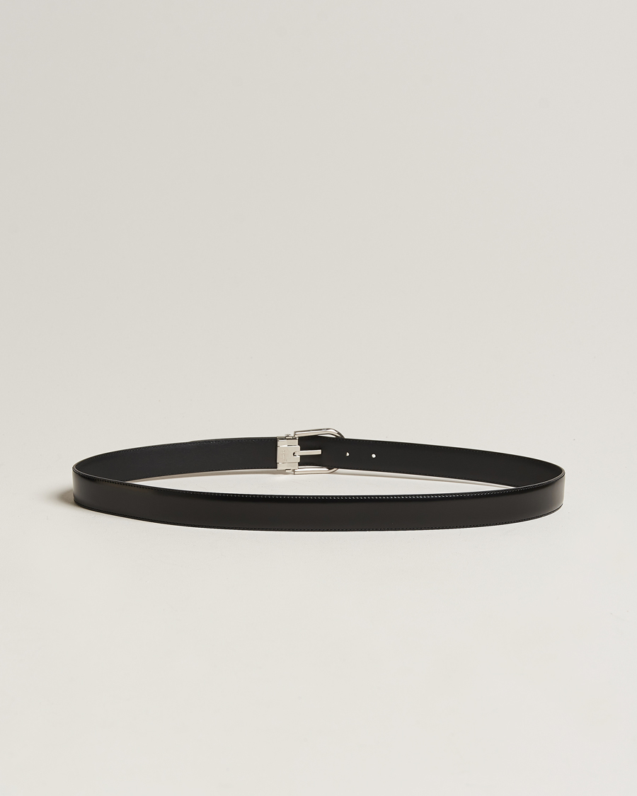 Men | Montblanc Horseshoe Coated Buckle 30mm Leather Belt Black | Montblanc | Horseshoe Coated Buckle 30mm Leather Belt Black