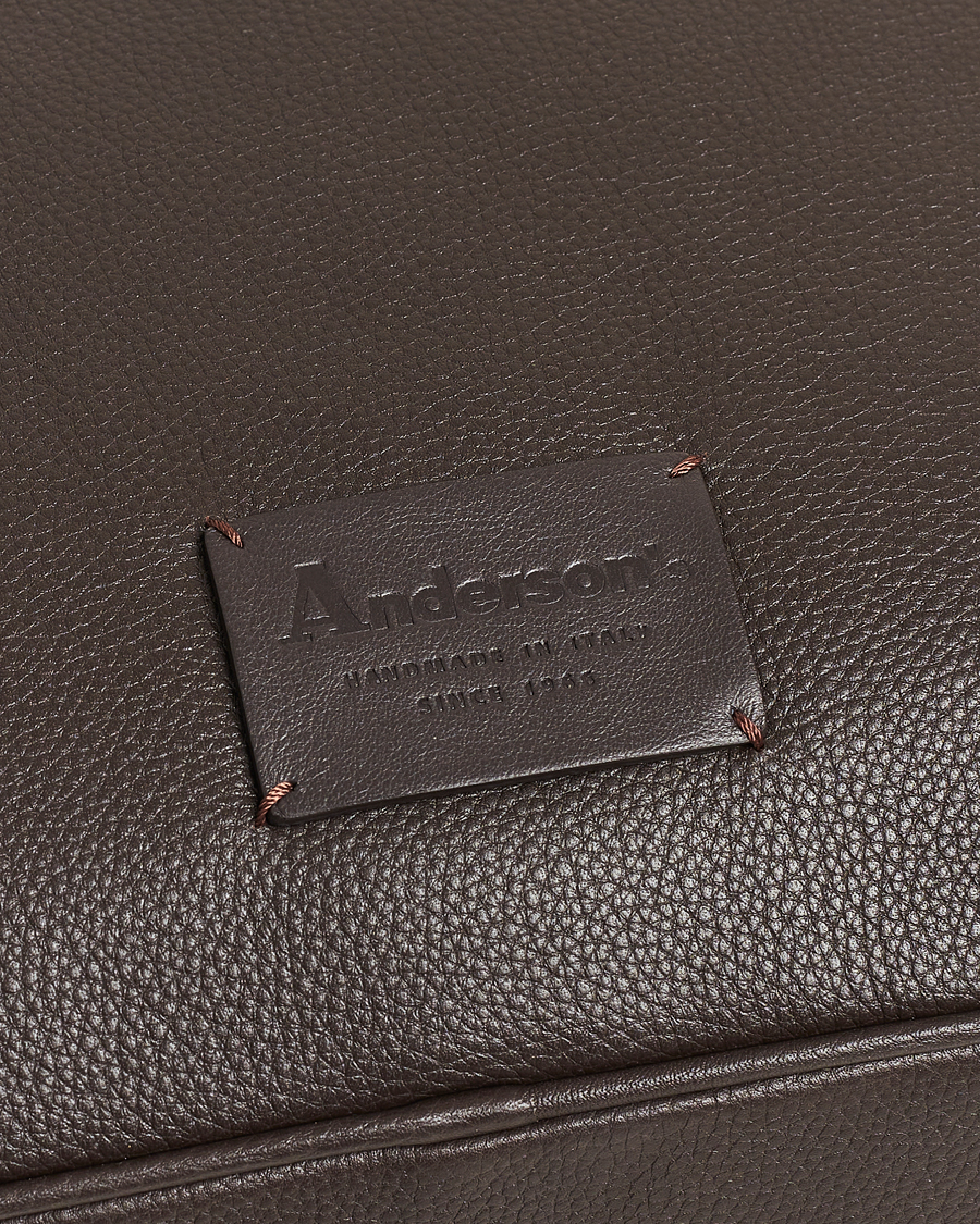Men | Bags | Anderson's | Full Grain Leather Briefcase Dark Brown