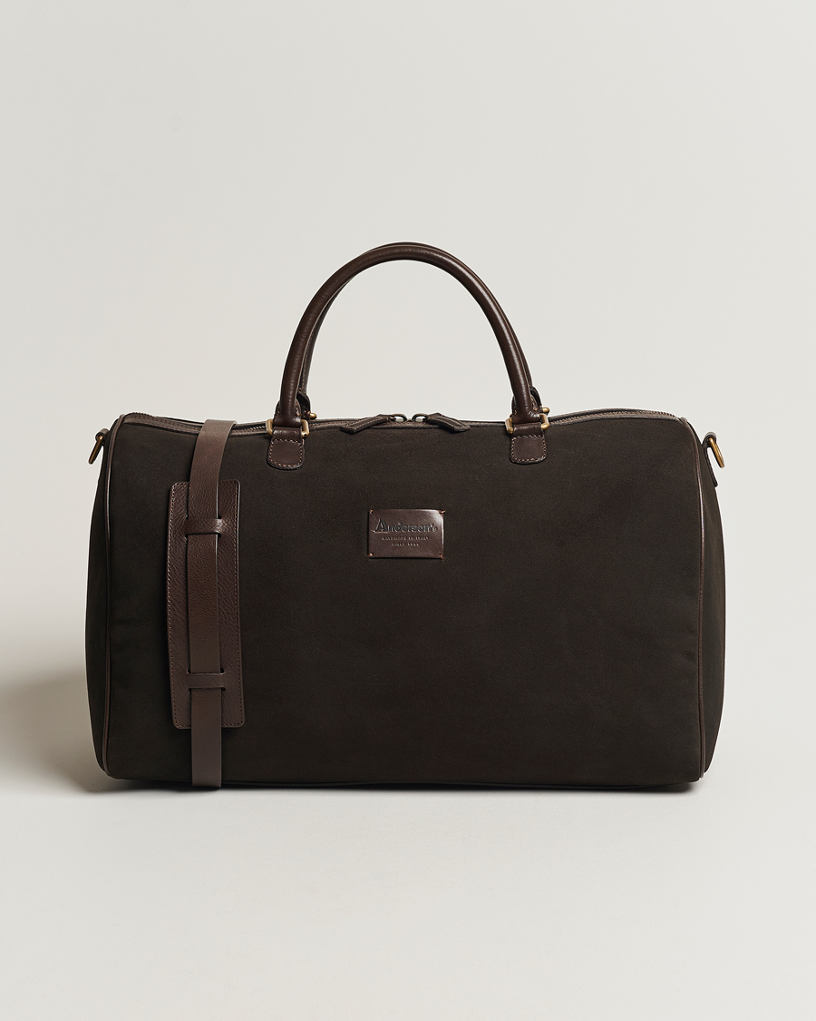 Men | Bags | Anderson's | Boston Suede Weekendbag Brown/Brown