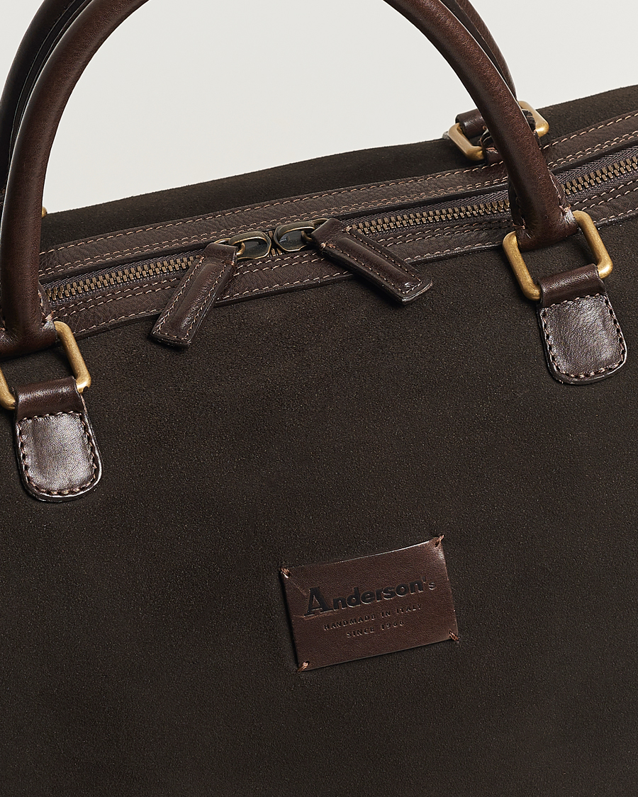 Men | Bags | Anderson's | Boston Suede Weekendbag Brown/Brown