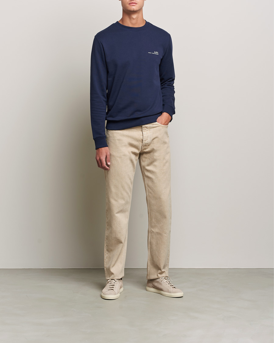 Men | Sweaters & Knitwear | A.P.C. | Item Crew Neck Sweatshirt Navy