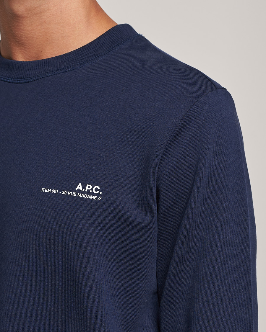 Men | Sweaters & Knitwear | A.P.C. | Item Crew Neck Sweatshirt Navy